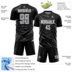 Sublimation Gray-White Black Custom Soccer Lines Uniform Sports Jersey Sublimation Gray-White Black Custom Soccer Lines Uniform Sports Jersey