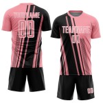 Uniform Custom Jersey Black-White Soccer Lines Sports Pink Sublimation Medium Uniform Custom Jersey Black-White Soccer Lines Sports Pink Sublimation Medium