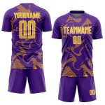 Purple Lines Gold-White Sports Uniform Jersey Sublimation Soccer Curve Custom Purple Lines Gold-White Sports Uniform Jersey Sublimation Soccer Curve Custom