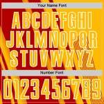 Sports Jersey Sublimation Lines Soccer Custom Gold Red-White Uniform Sports Jersey Sublimation Lines Soccer Custom Gold Red-White Uniform